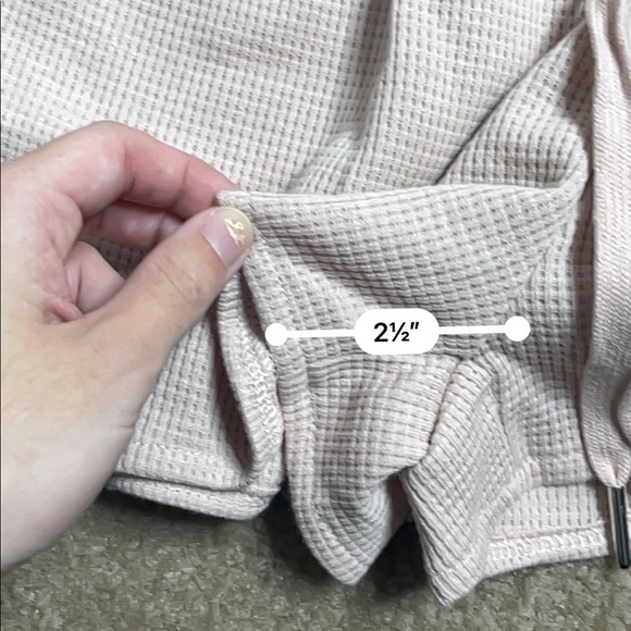 Blush pink waffle knit lounge wear pajama set - Picture 4 of 6